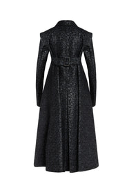 Coat in wool and cashmere - Black & Shiny Black