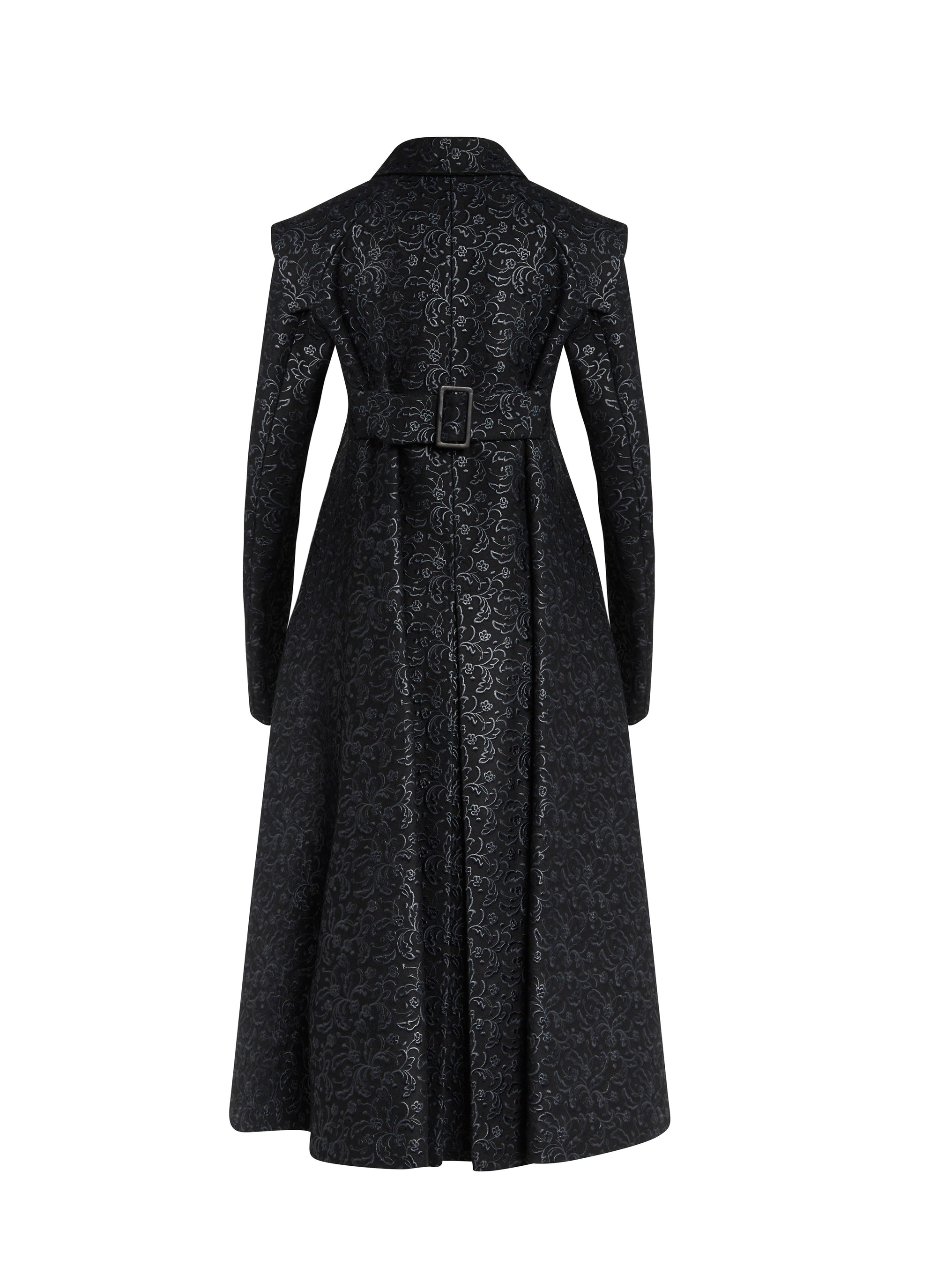 Coat in wool and cashmere - Black & Shiny Black
