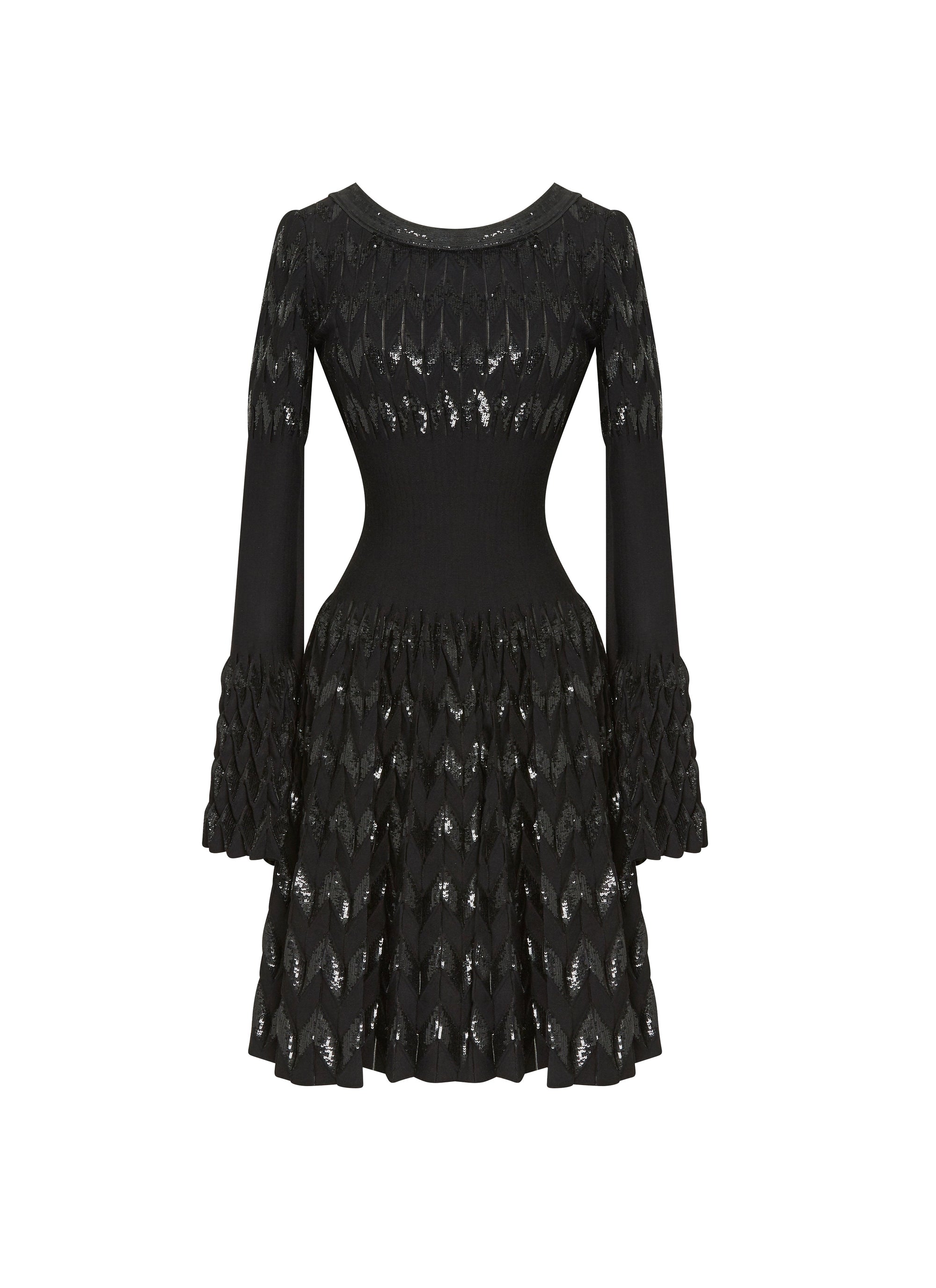 Belize long sleeve knitted dress - Black intense