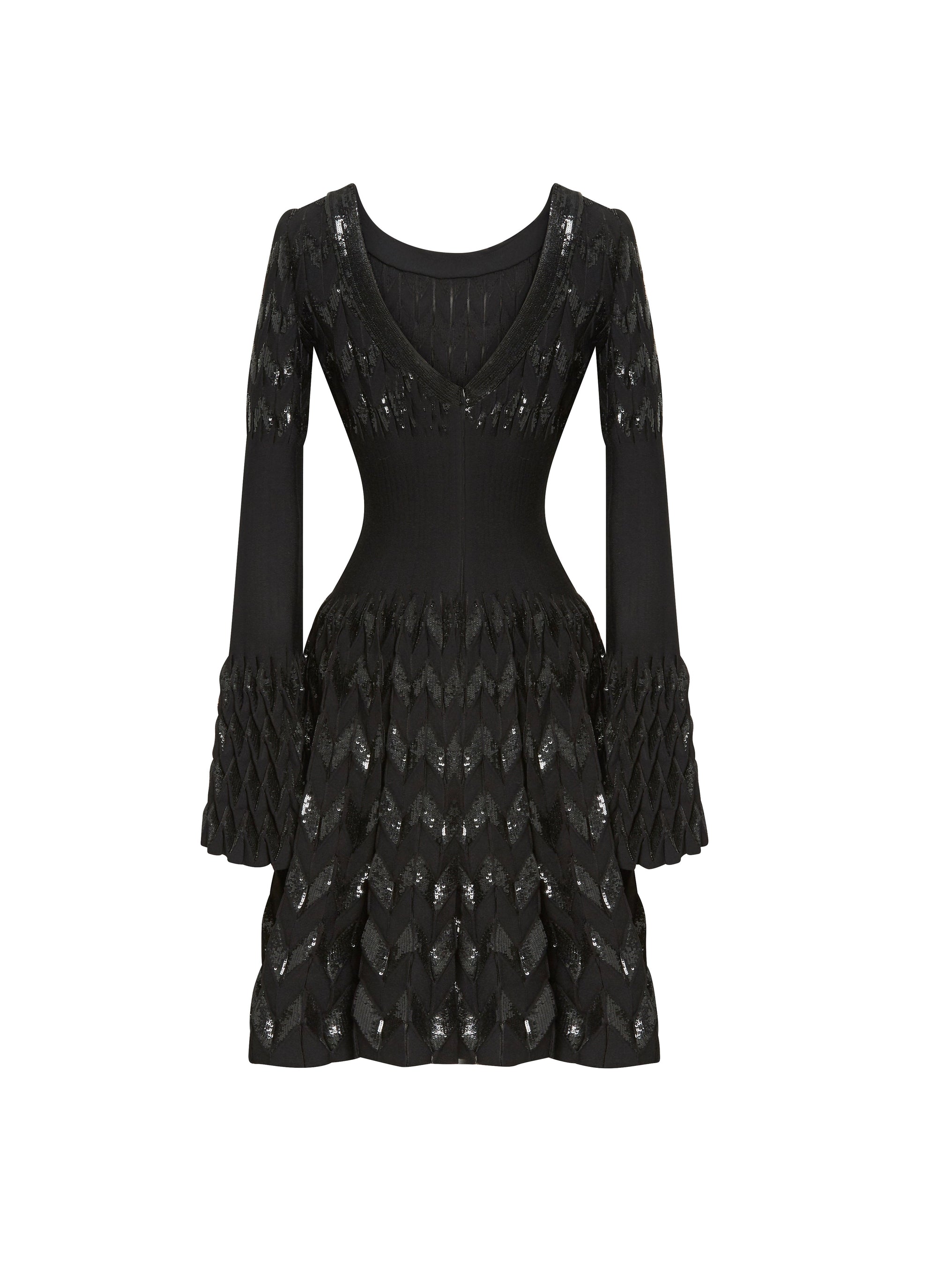 Belize long sleeve knitted dress - Black intense