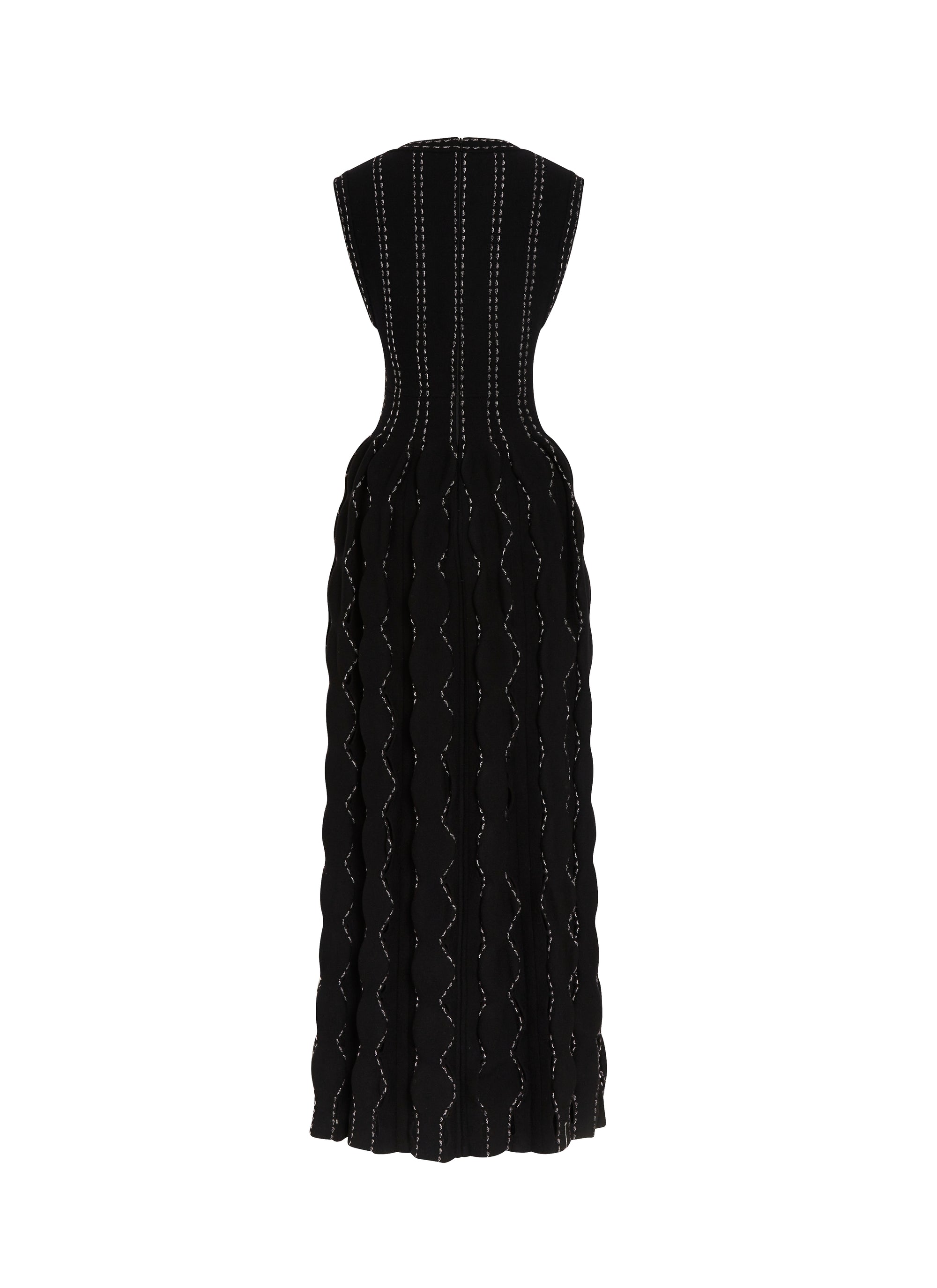 Robe longue Cascade en laine - Noir
