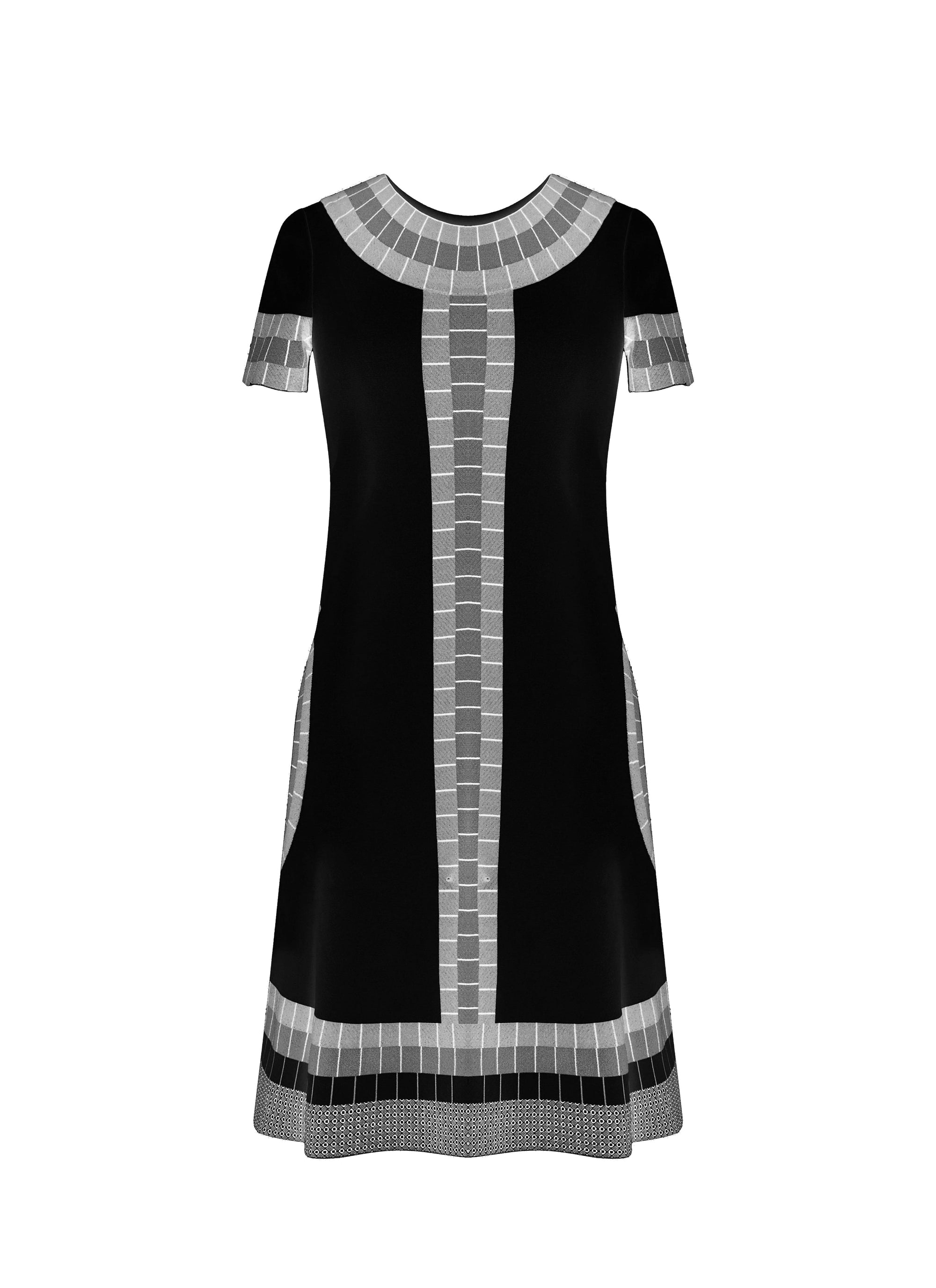 Robe à manches courtes Marabout en maille - Noir
