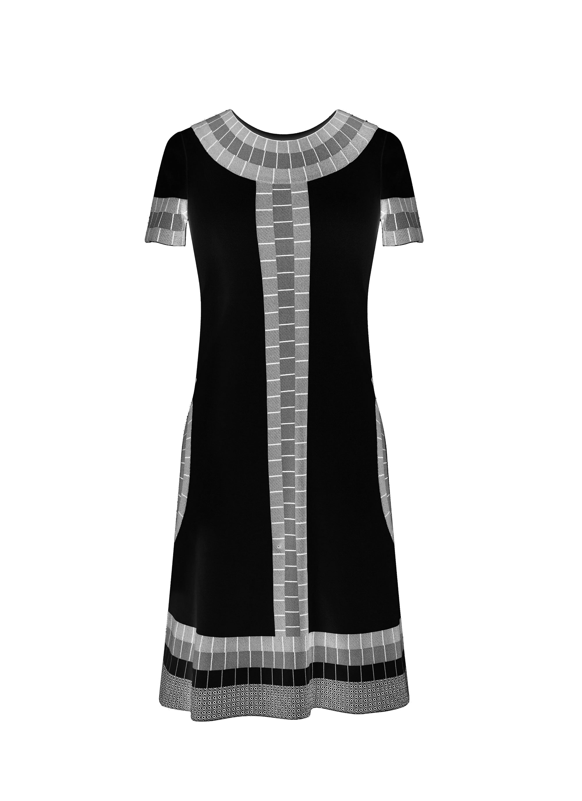 Robe à manches courtes Marabout en maille - Noir