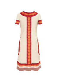 Robe à manches courtes Marabout en maille - Vanille