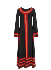 Marabout knitted long-sleeved dress - Black
