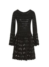 Robe à manches longues Belize en laine - Noir