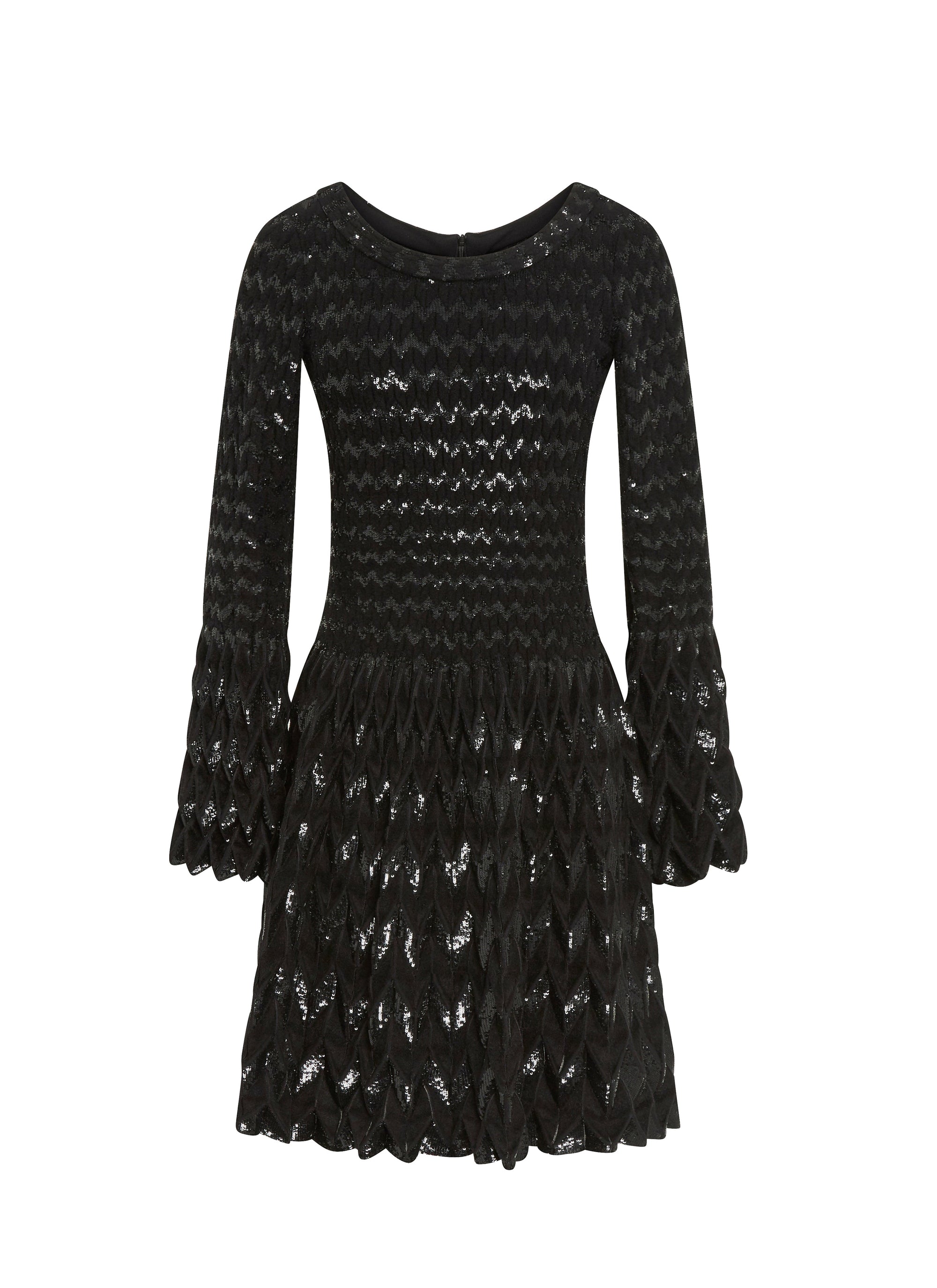 Robe à manches longues Belize en laine - Noir