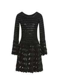 Robe à manches longues Belize en laine - Noir