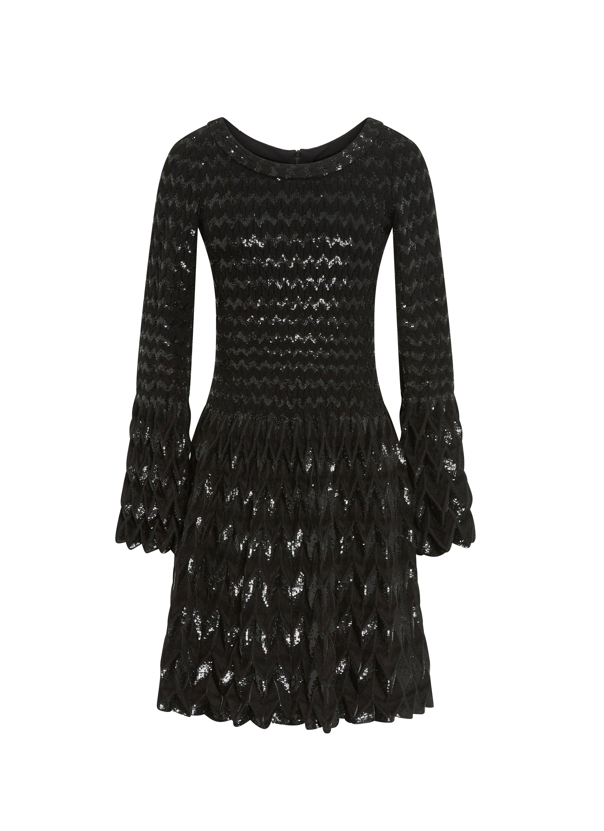 Robe à manches longues Belize en laine - Noir