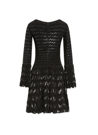 Robe à manches longues Belize en laine - Noir