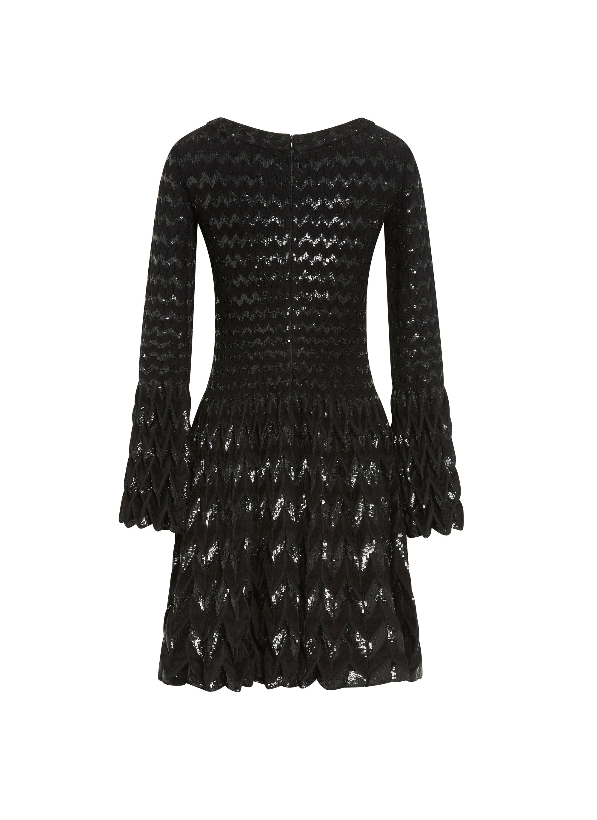 Robe à manches longues Belize en laine - Noir