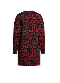 Baroque long jumper in wool - Garnet & Black