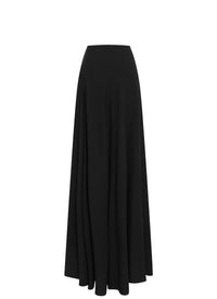 Wide wool skirt - Black intense