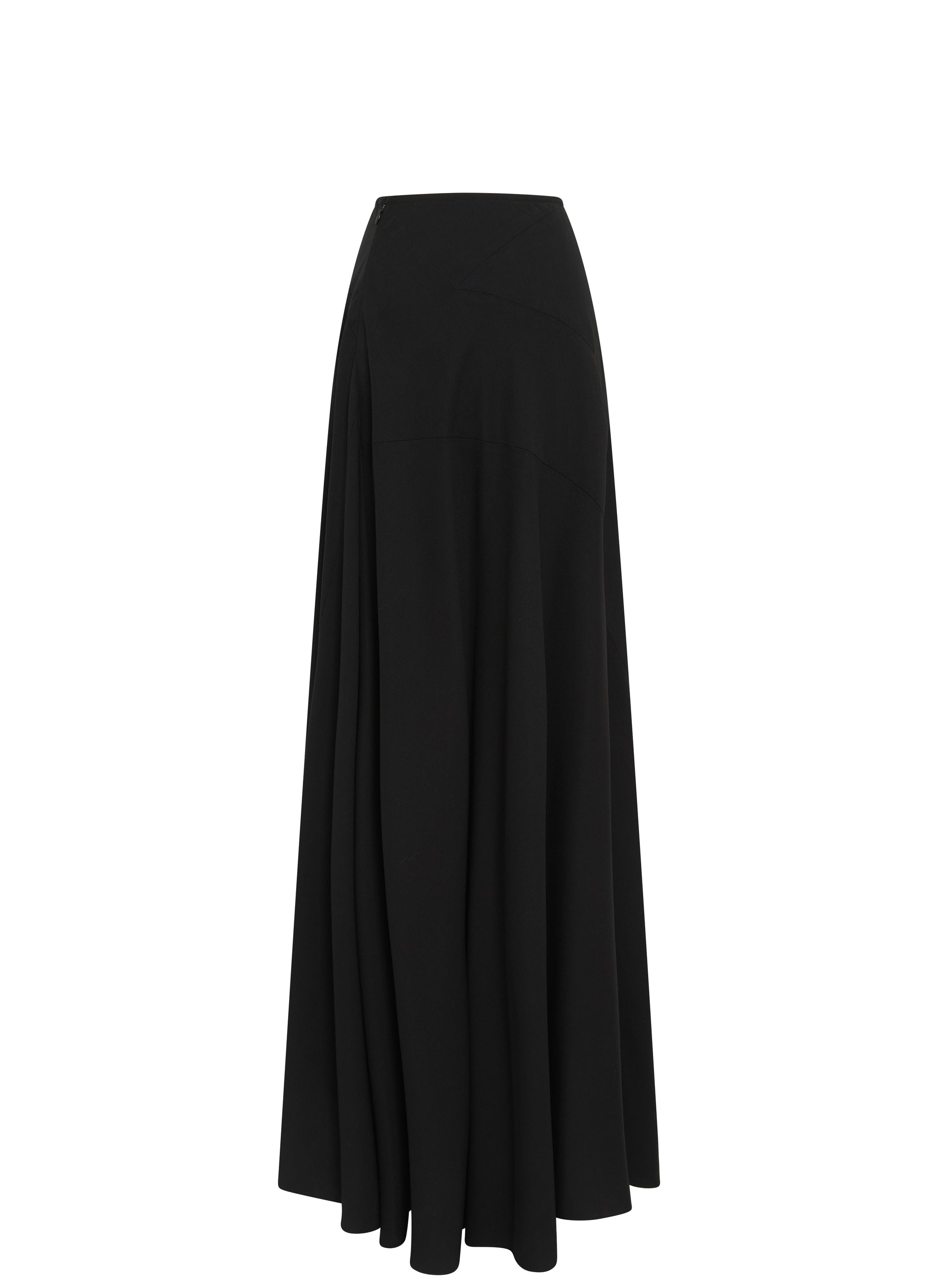 Wide wool skirt - Black intense