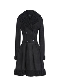 Manteau jupe en cuir - Noir