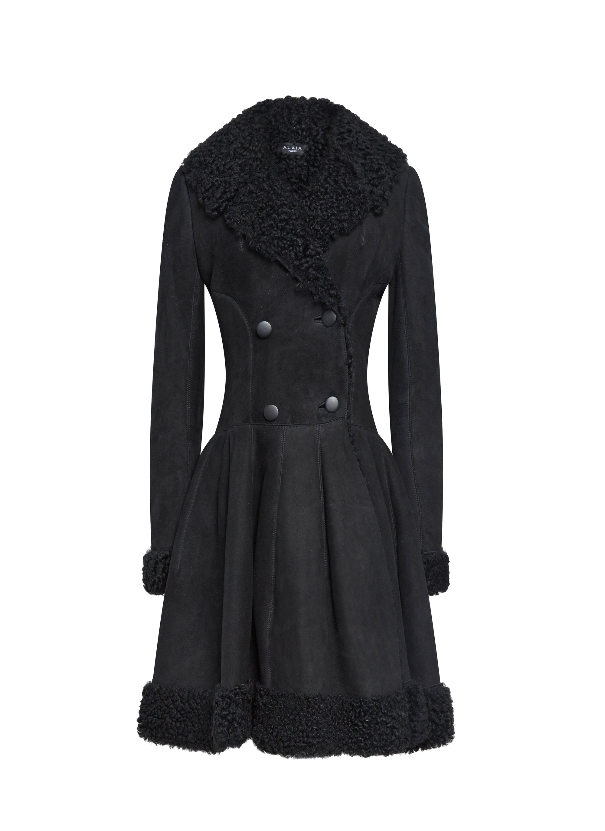 Manteau jupe en cuir - Noir