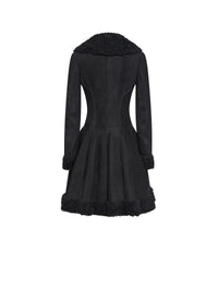 Manteau jupe en cuir - Noir