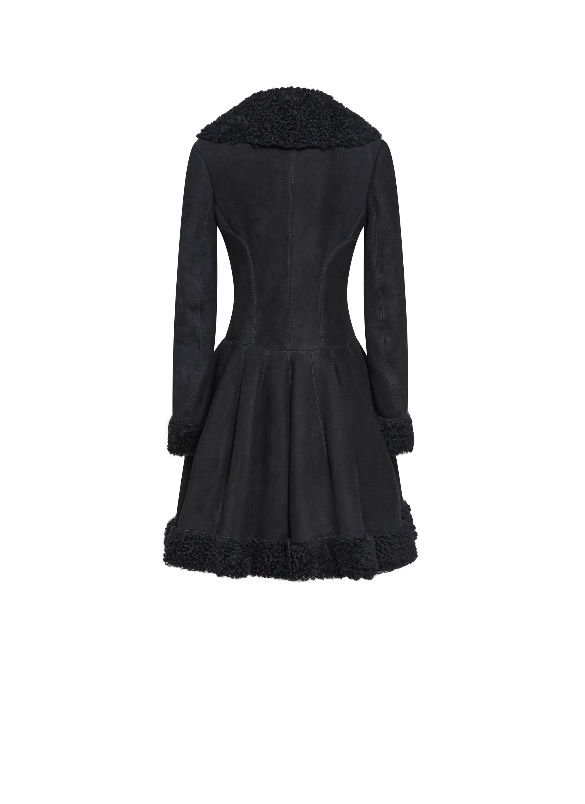 Manteau jupe en cuir - Noir