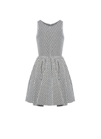 Sleeveless studded petal dress - White & Black