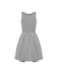 Sleeveless studded petal dress - White & Black