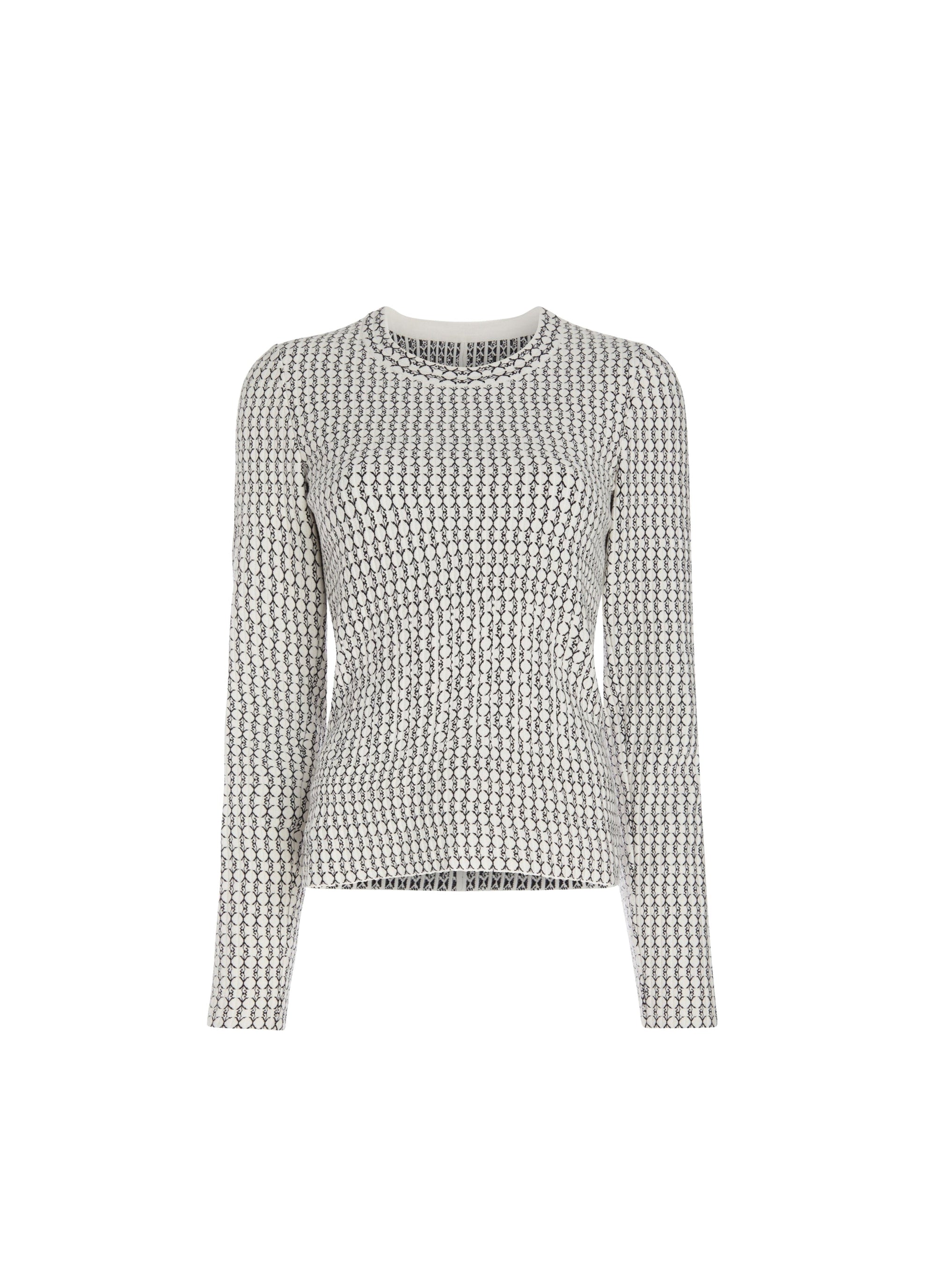 Pull à manches longues Candy en laine - Blanc & Noir