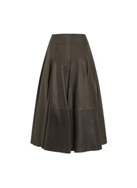 Long leather skirt - Black