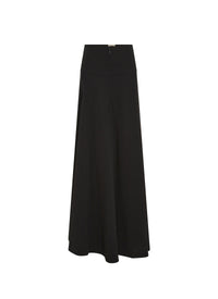 Long skirt in plain crepe - Black