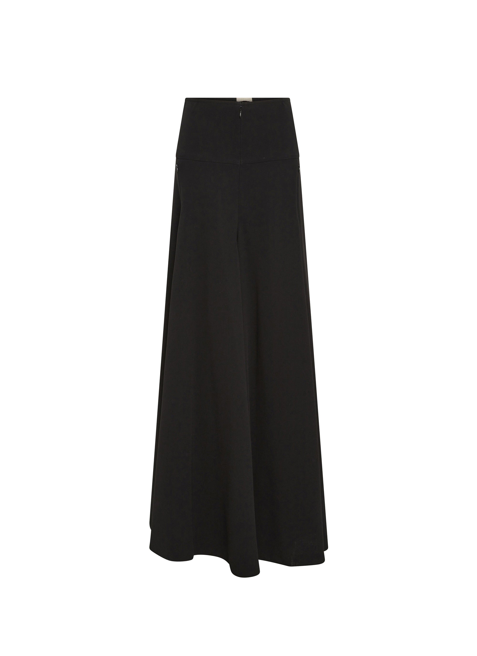 Long skirt in plain crepe - Black