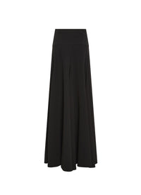 Long skirt in plain crepe - Black