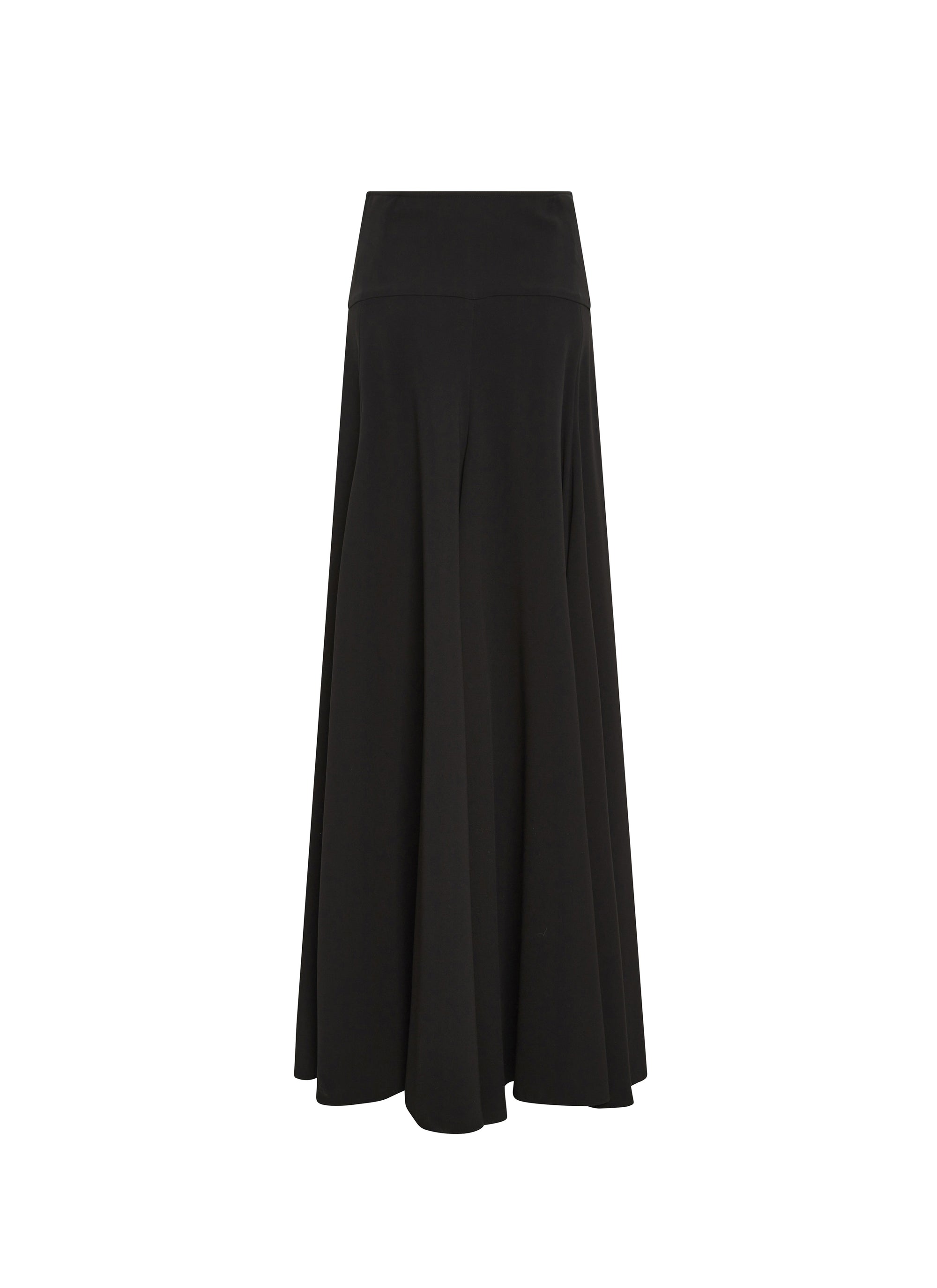Long skirt in plain crepe - Black