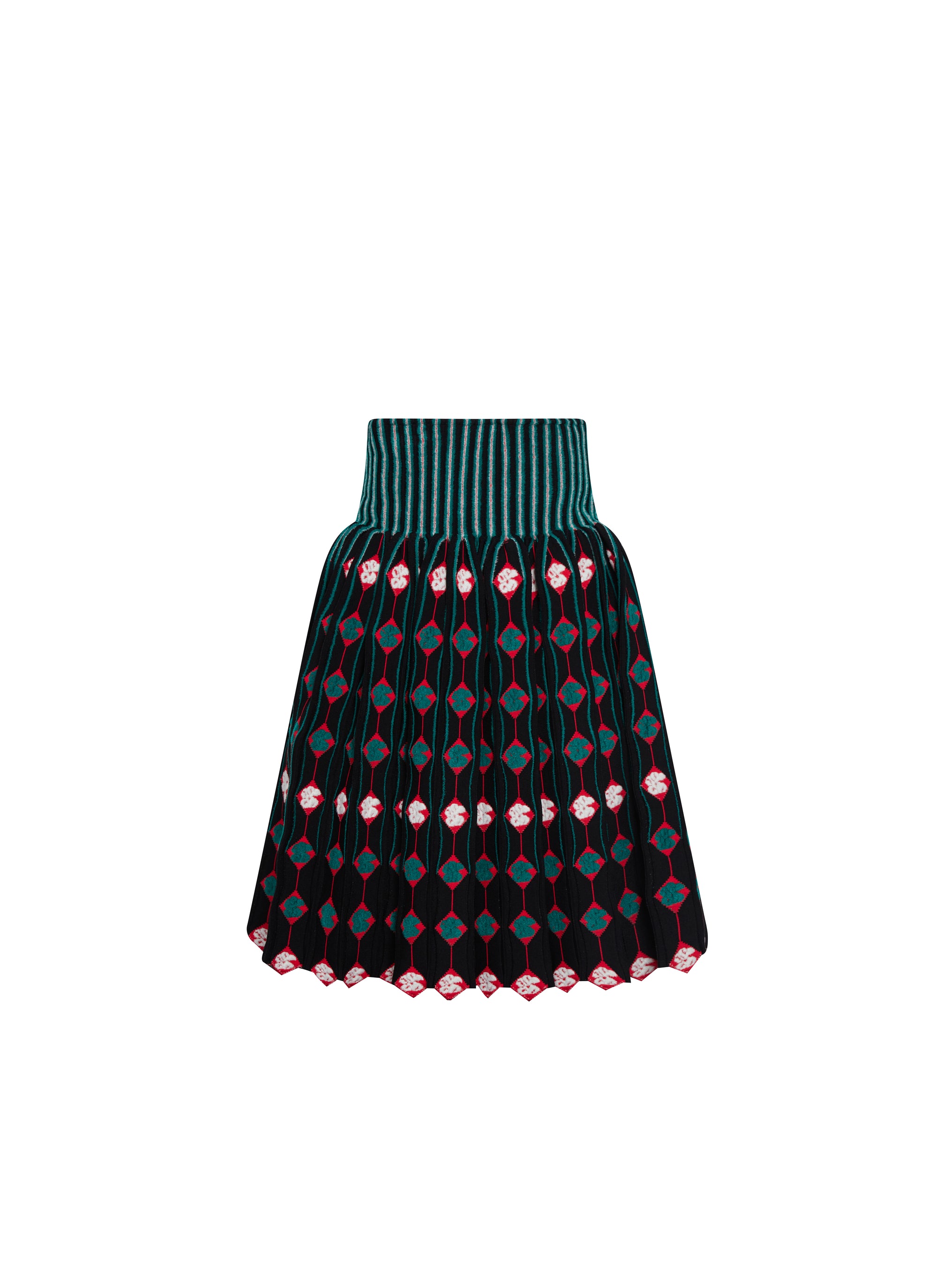 Jupe courte à motif avec taille contrastée - Multicolore