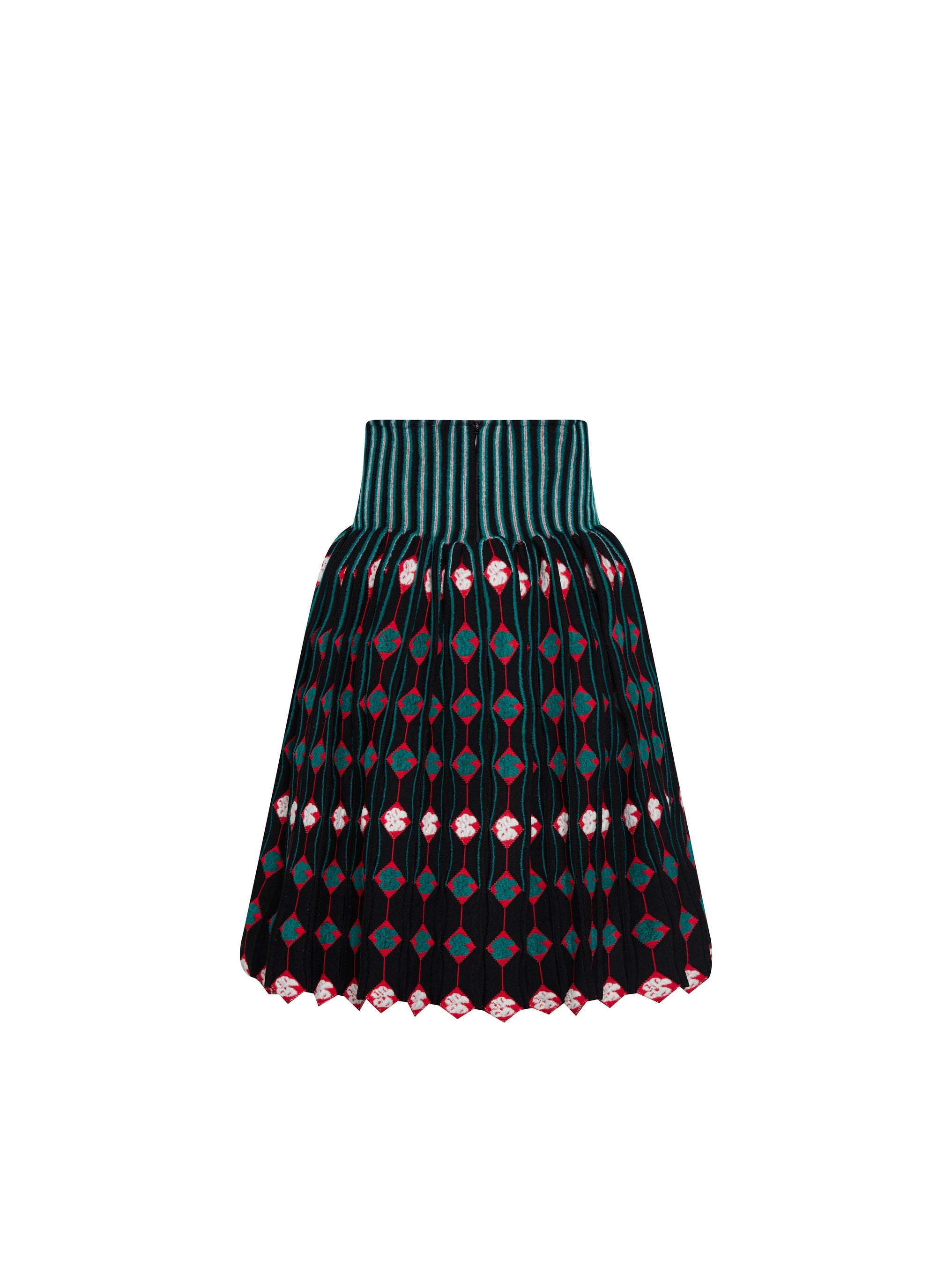Jupe courte à motif avec taille contrastée - Multicolor