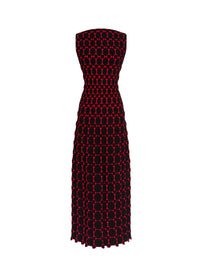 Robe longue Azulejos - Noir & Rouge