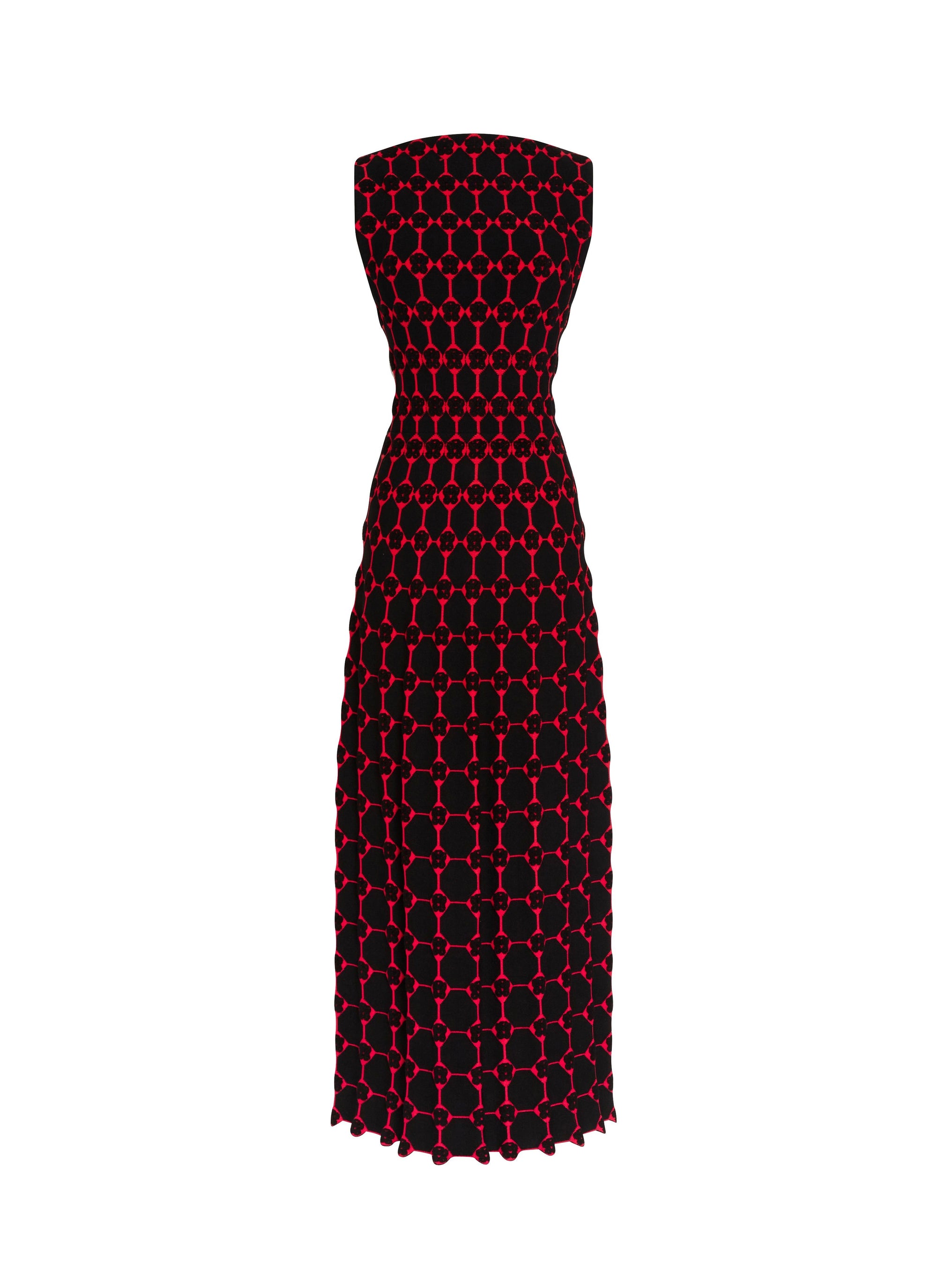 Robe longue Azulejos - Noir & Rouge