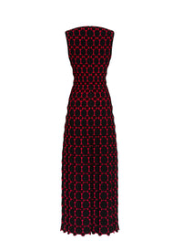 Robe longue Azulejos - Noir & Rouge