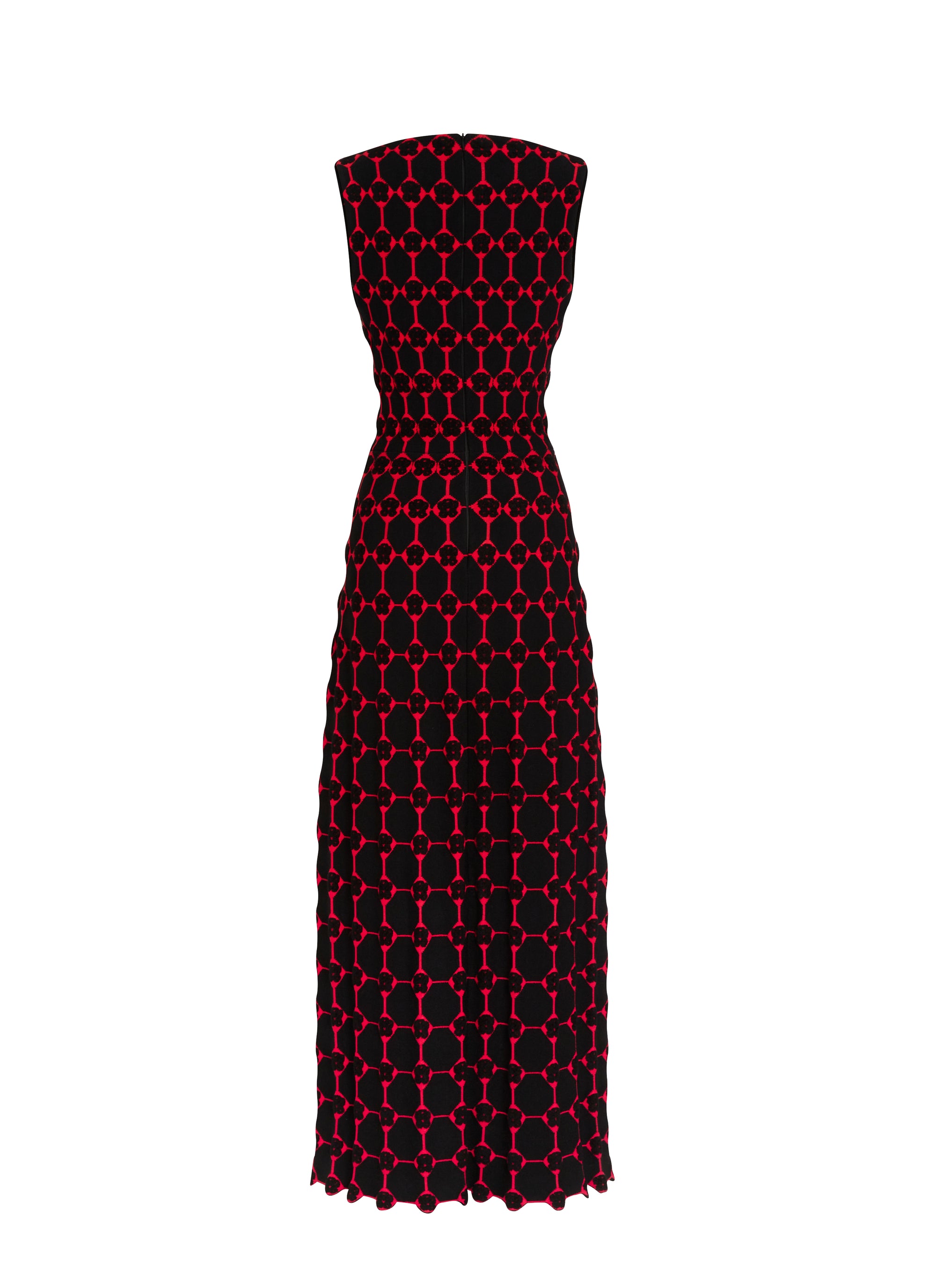 Robe longue Azulejos - Noir & Rouge