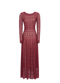 Robe dentelle à manches longues - Rubis Metal
