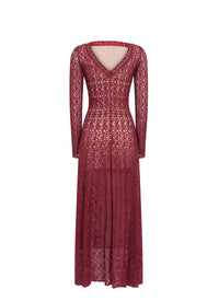 Robe dentelle à manches longues - Rubis Metal