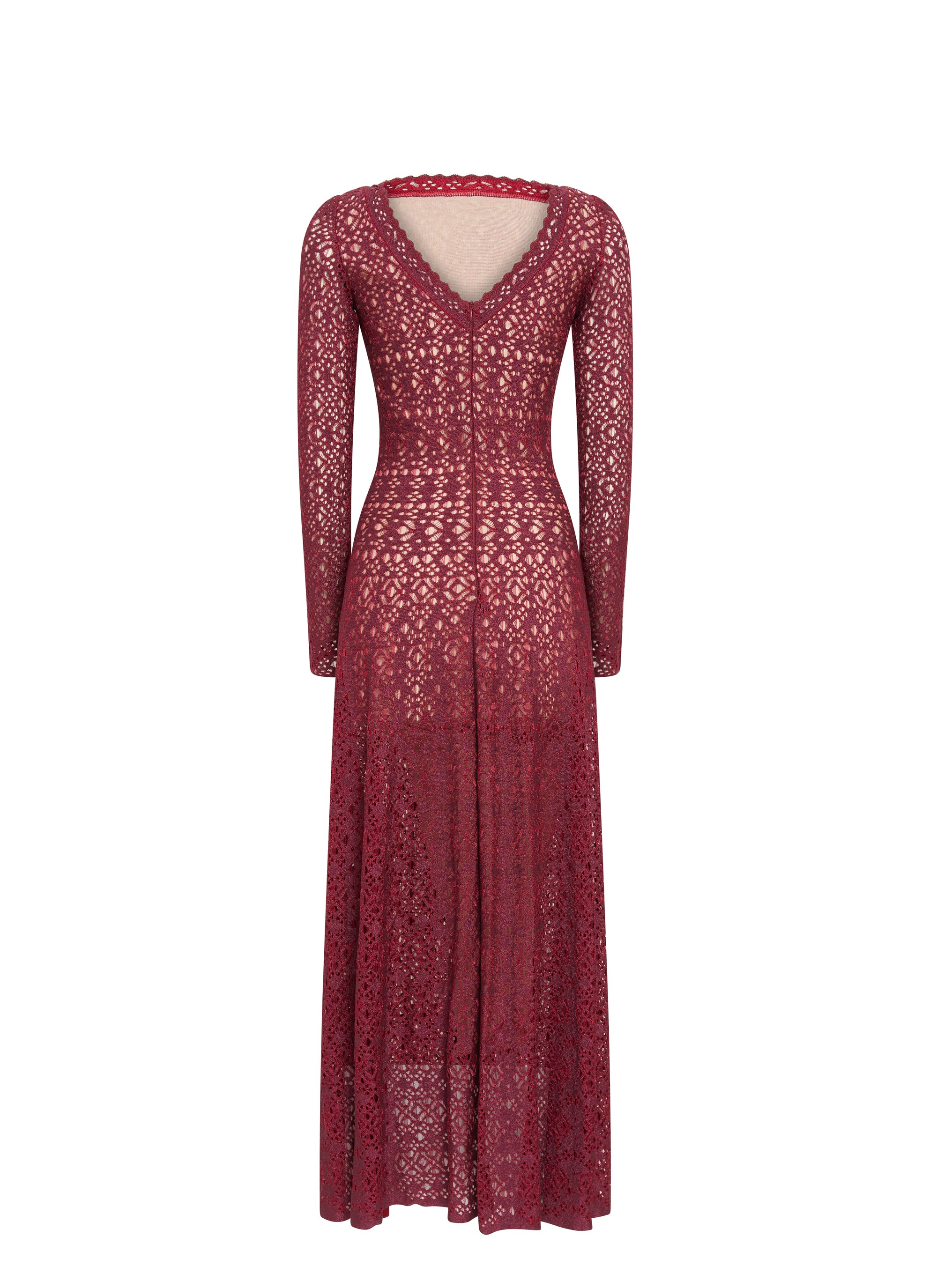Robe dentelle à manches longues - Rubis Metal