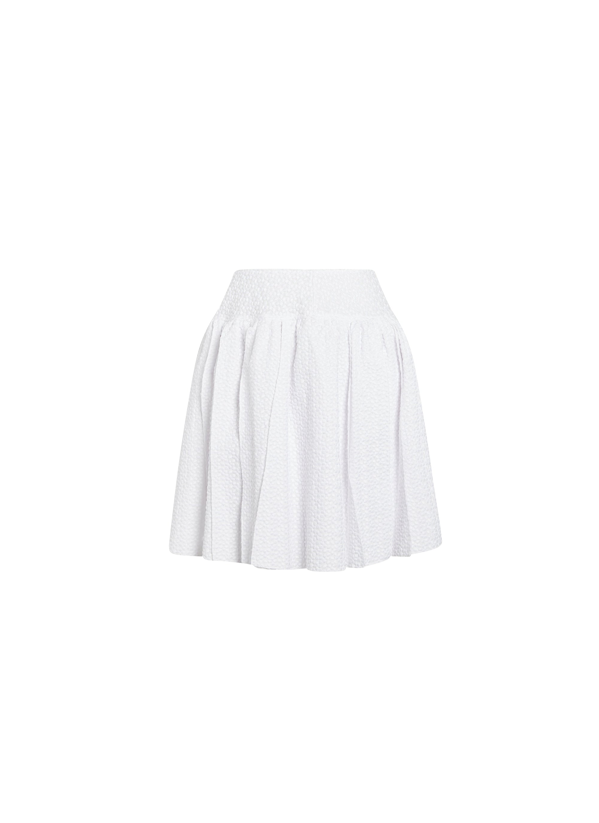 Pleated mini skirt - White