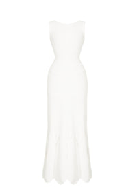 Mermaid sleeveless dress - White