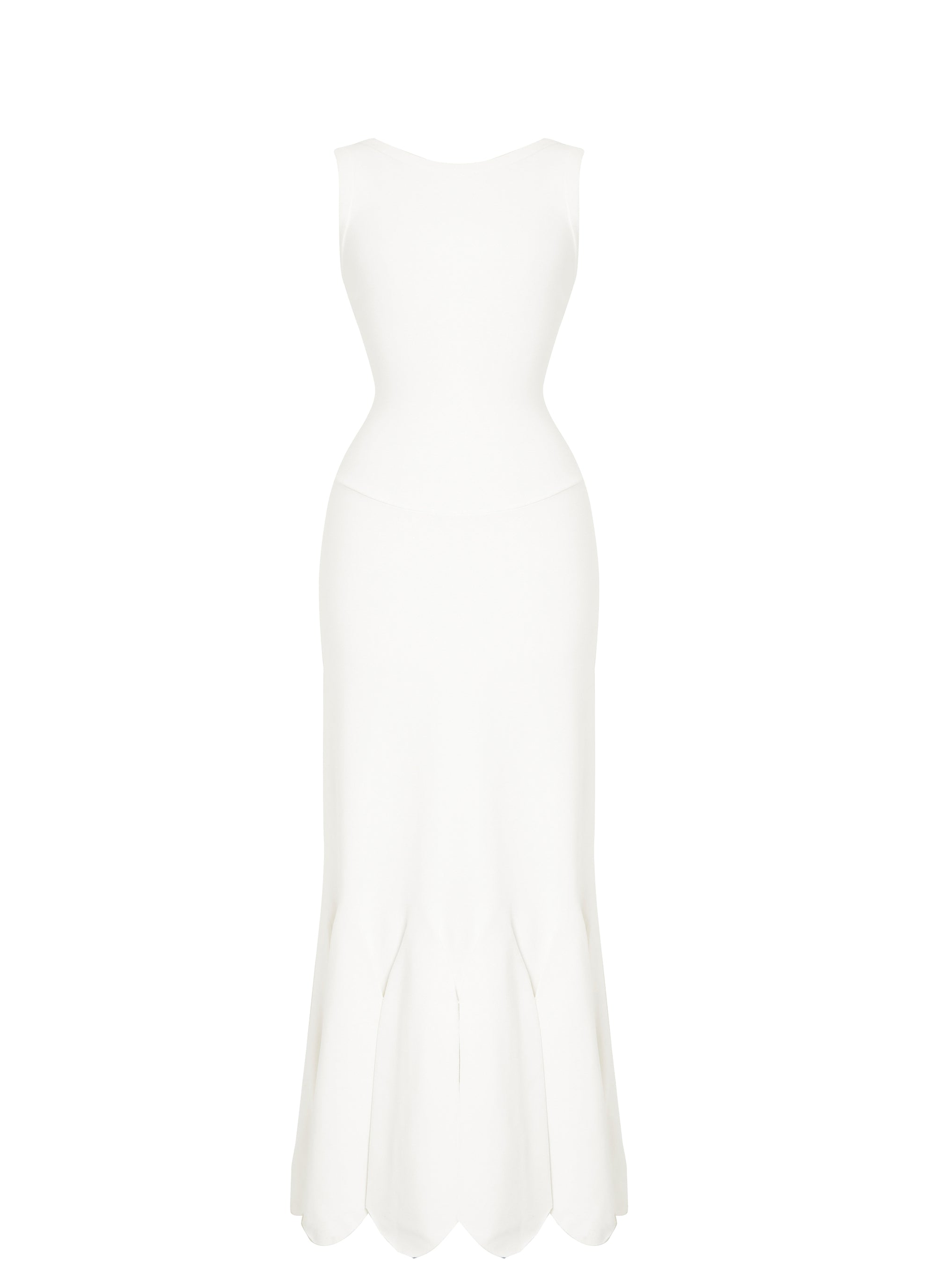 Mermaid sleeveless dress - White
