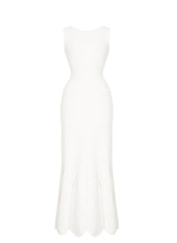 Mermaid sleeveless dress - White