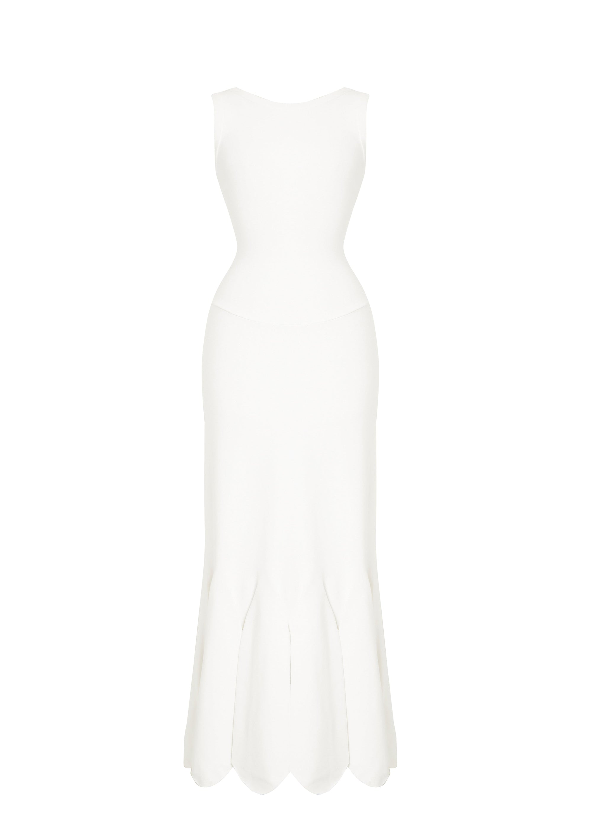 Mermaid sleeveless dress - White