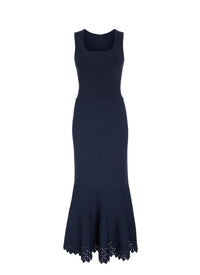 Robe sans manches Diamant en maille - Cobalt