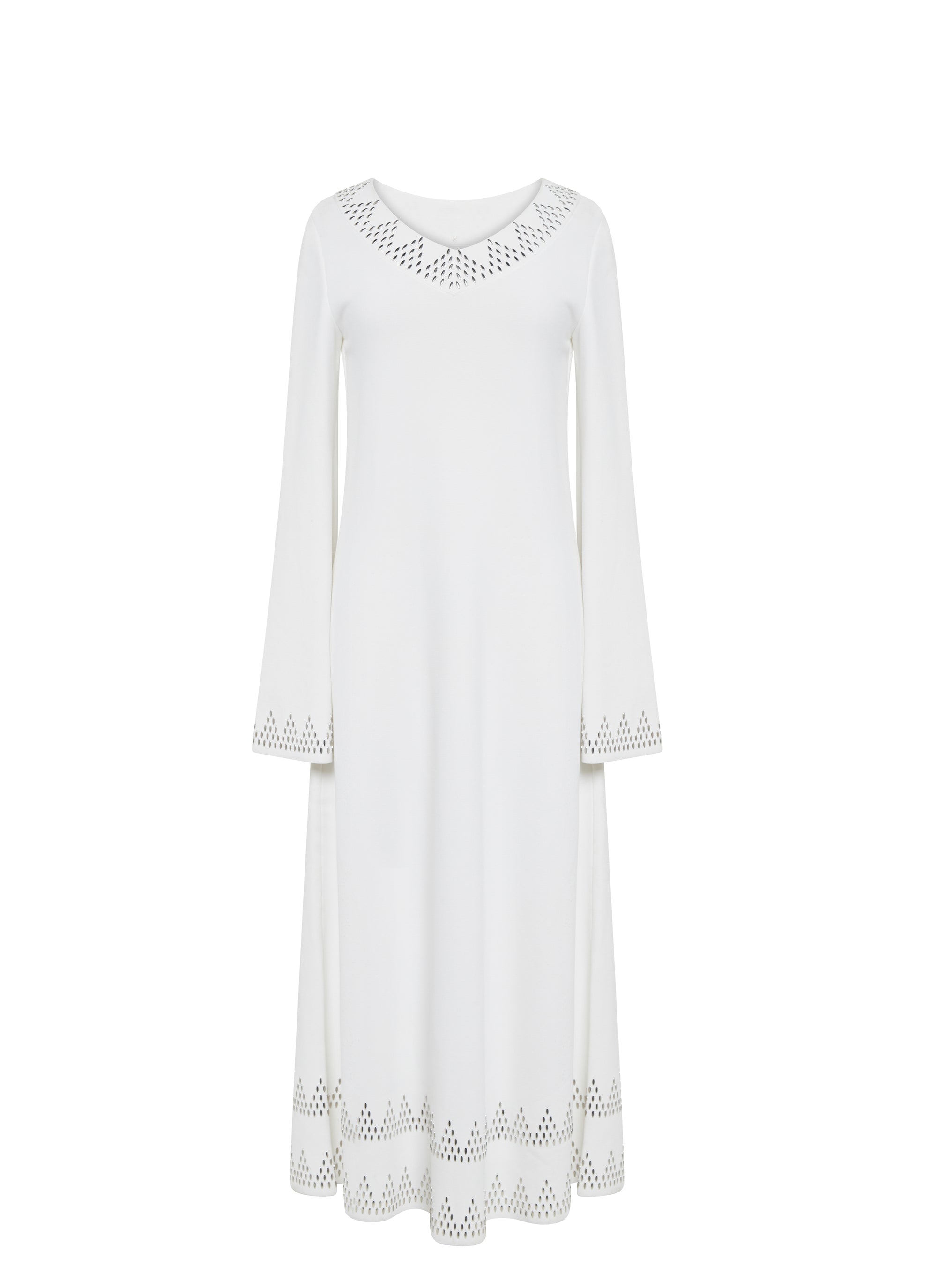 Robe longue à motif argenté - Blanc