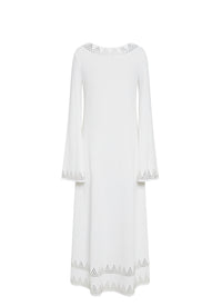 Robe longue à motif argenté - Blanc