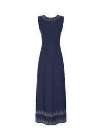 Sleeveless Triangle Mesh Dress - Cobalt
