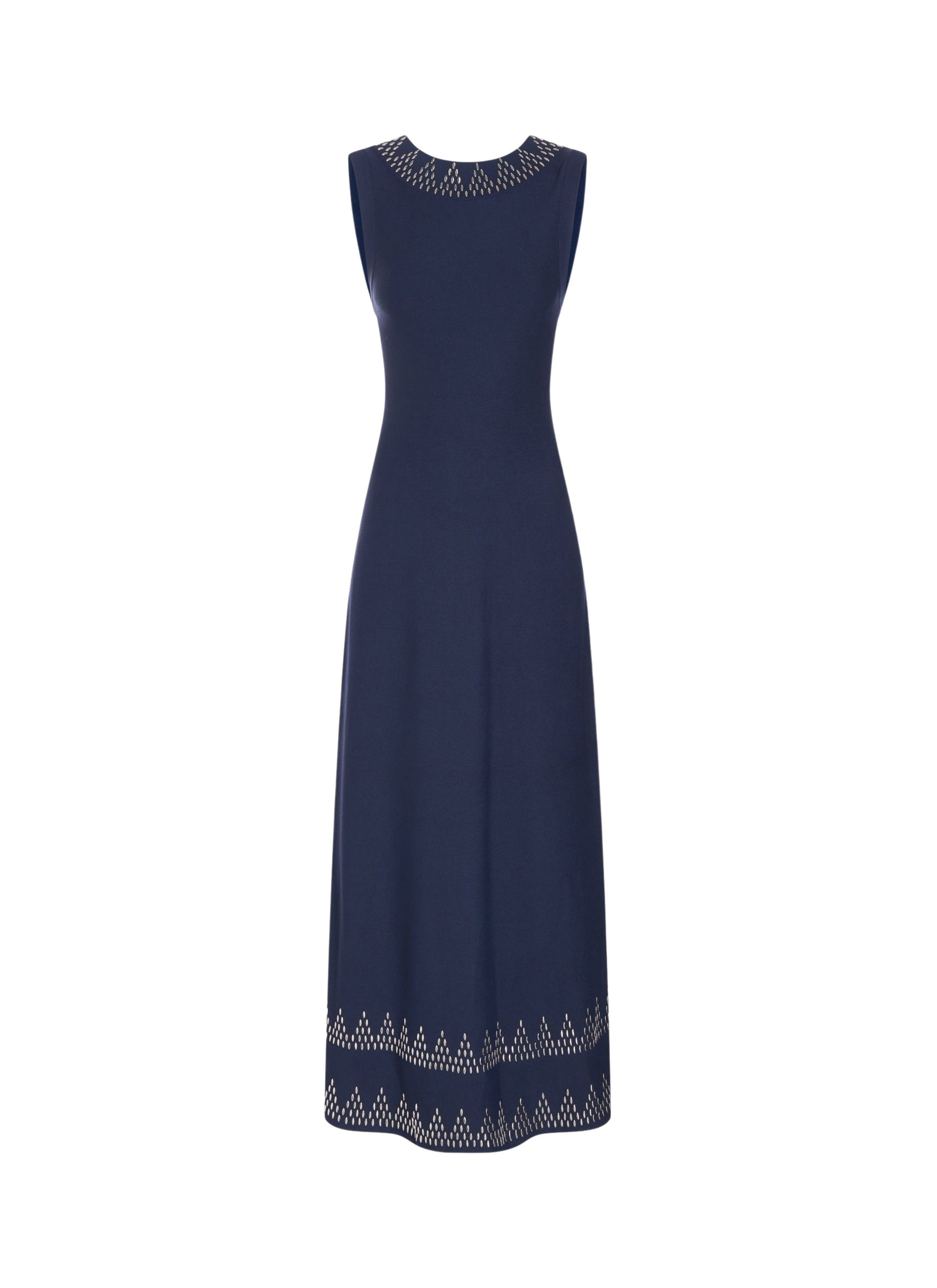 Sleeveless Triangle Mesh Dress - Cobalt