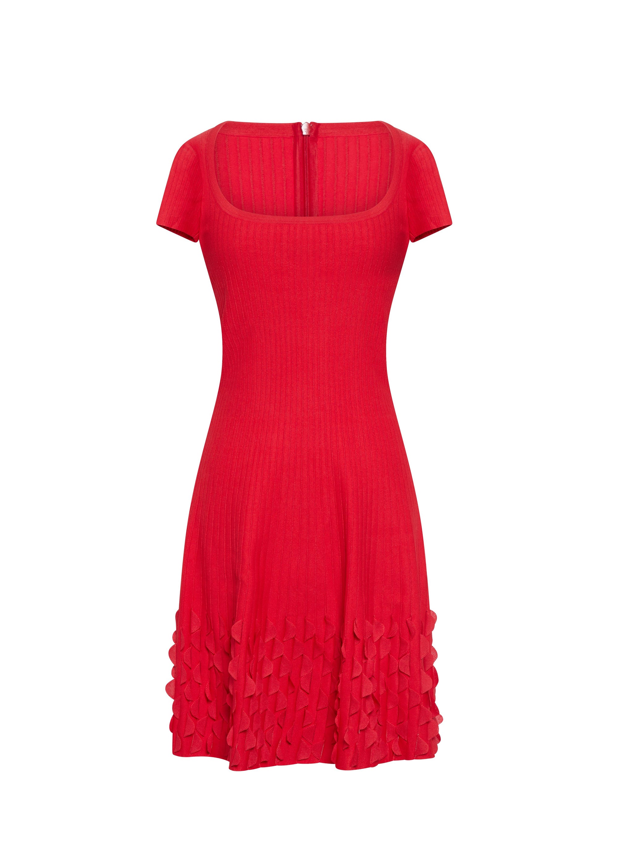 Robe col danseuse à manches courtes - Ecarlate